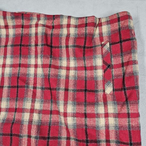 Eddie Bauer Skirt Womens 14 Petite Red Plaid Wool Blend Classic Prep Academia - Picture 2 of 13
